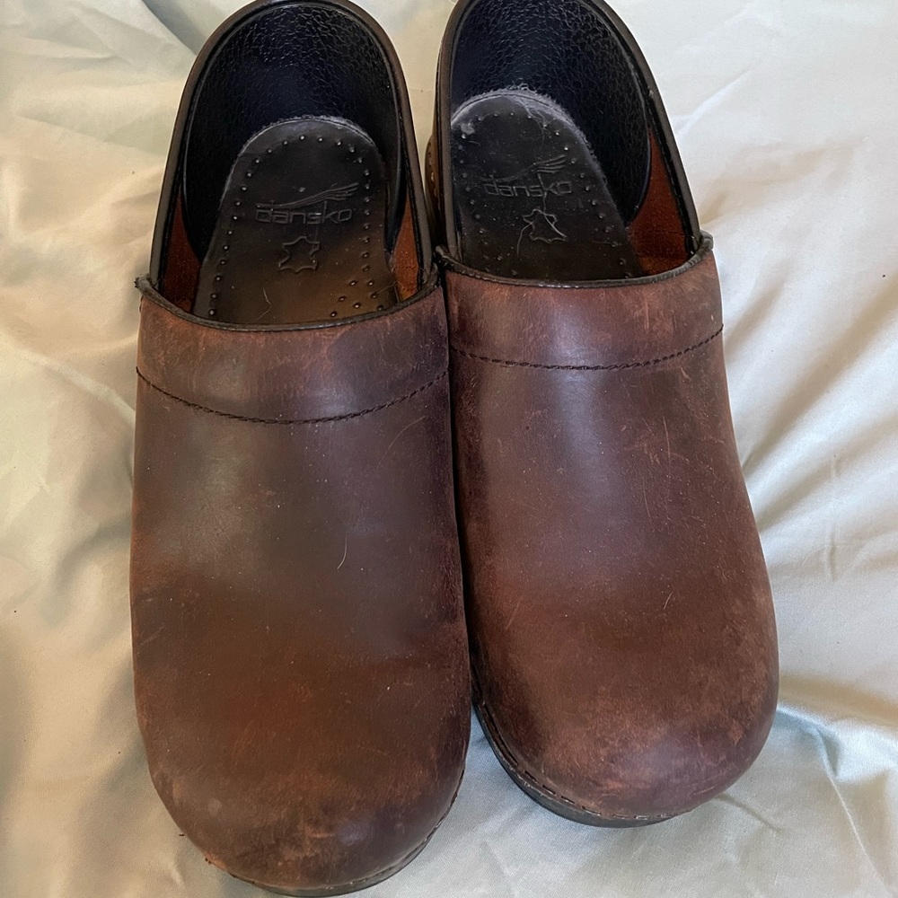 Dansko Brown Leather Clog Mule with Black Insole EU 39